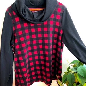 Talbots, Women’s, XL, black and red top.